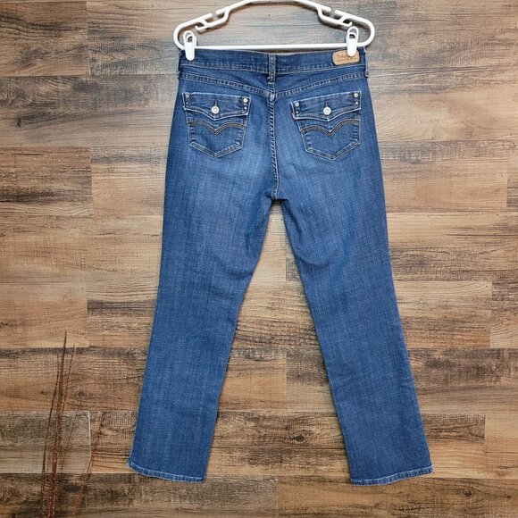 Levi's Jeans 8 S Straight 505 Open Button Flap Mid Rise Medium Wash Western - Picture 1 of 12